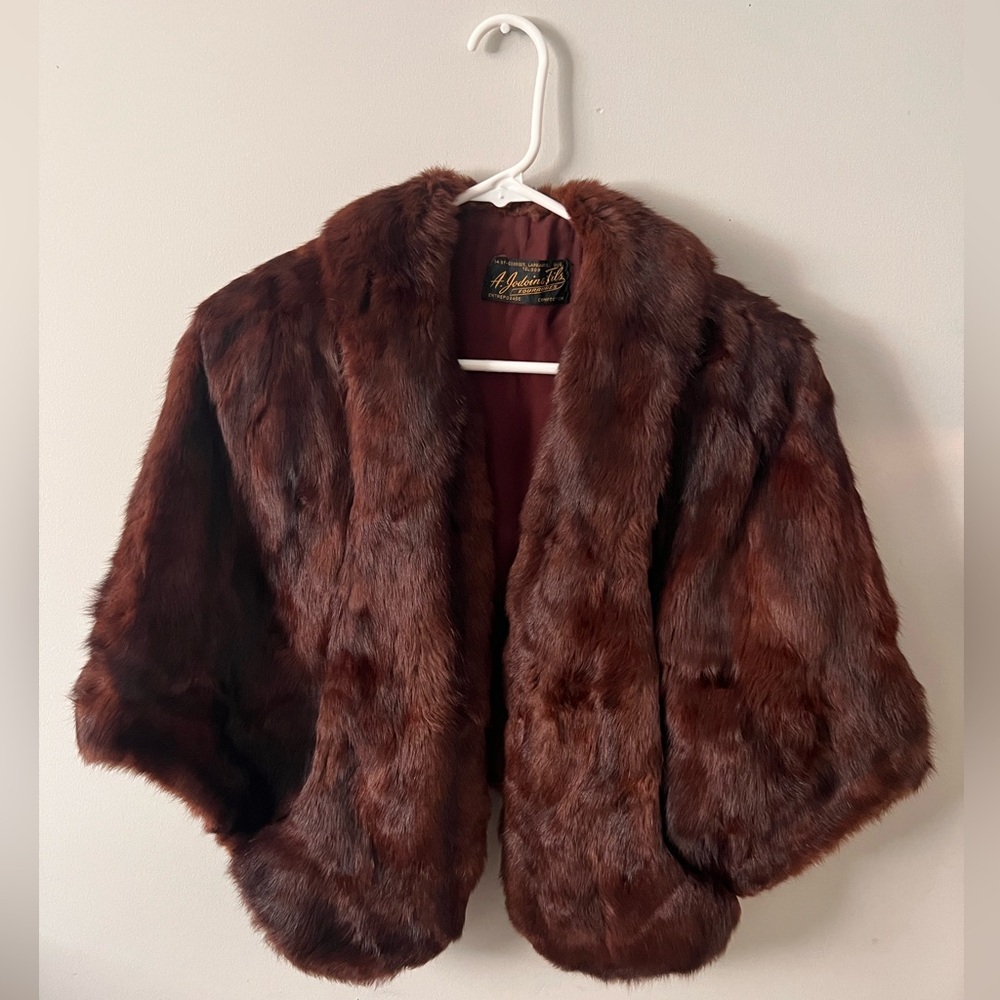 Vintage Brown Authentic Mink Shawl Coat